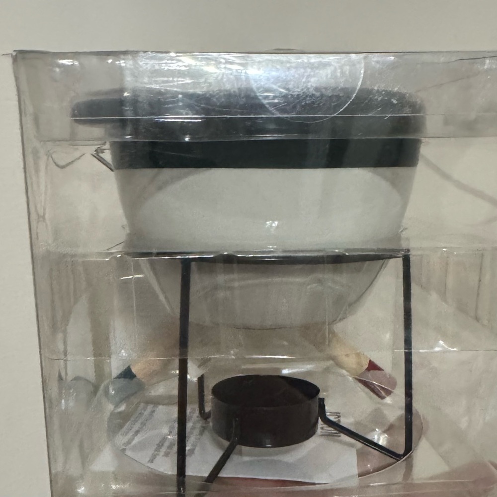 Chic Black and White Fondue Set